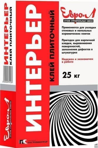 Купить Клей Евро-Л Интерьер для плитки 25 кг по низкой цене