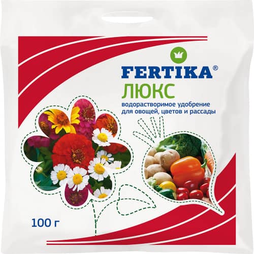Купить Удобрение для овощей, цветов и рассады Fertika Люкс 100 г по низкой цене