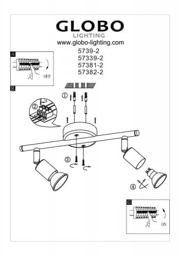 Купить Спот Globo Olana 57381-2 по низкой цене