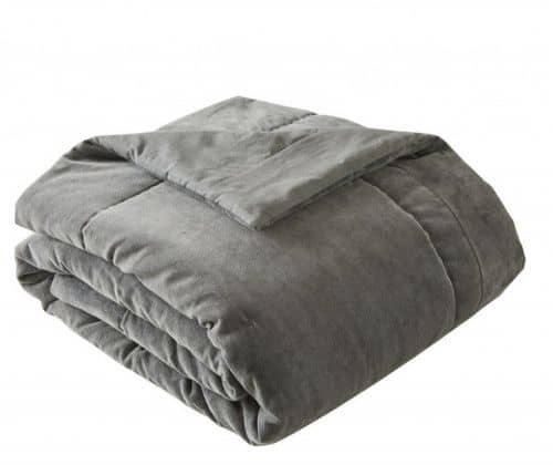 Купить Покрывало Blanc des Vosges Byzance Anthracite серое, бархат по низкой цене
