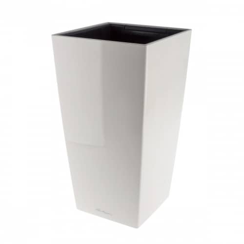 Купить Кашпо Lechuza Cubico Complete white high gloss 22x22x41 см по низкой цене