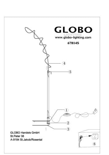 Купить Торшер Globo Rebel 67814S декоративный по низкой цене
