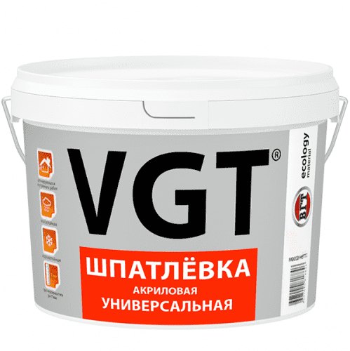 Купить Шпатлевка VGT акриловая универсальная 7,5 кг по низкой цене