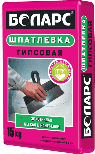 Купить Шпатлевка Боларс гипсовая белая 15 кг по низкой цене