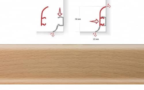 Деревянный, металлический, пластиковый напольный плинтус.