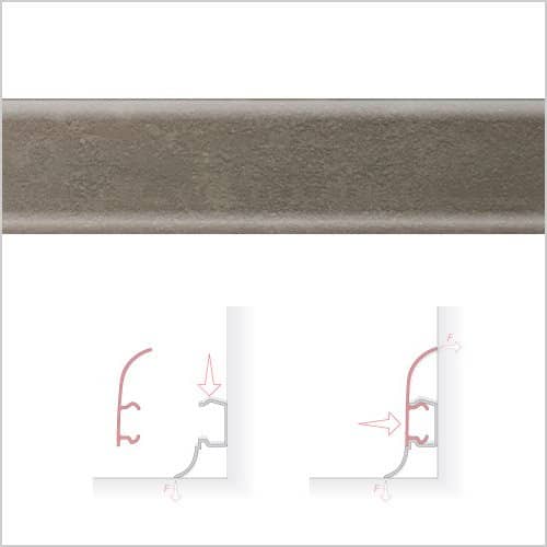 Деревянный, металлический, пластиковый напольный плинтус.