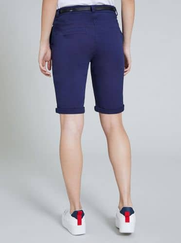 Купить Шорты-бермуды Piazza Italia эластичные, синие по низкой цене