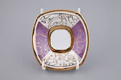 Купить Сервиз Rudolf Kämpf Empire мокко кофейный, фиолетовый, с позолотой, на 6 персон по низкой цене