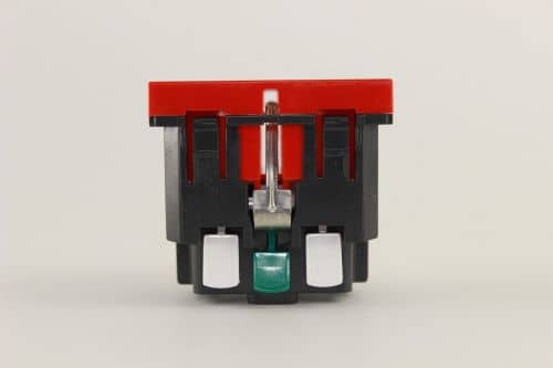 Купить Розетка Legrand Mosaic 2К+З с заземлением красная по низкой цене