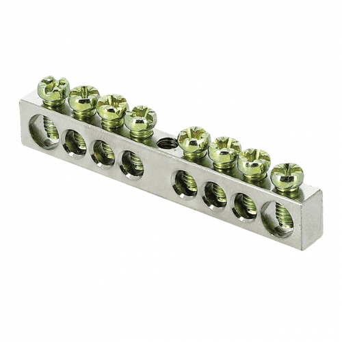 Купить Шина PEN "ноль-земля" 6х9 8 отверст. цинк крепеж по центру PROxima EKF sn1-63-08 по низкой цене