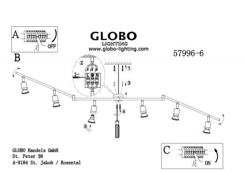 Купить Спот Globo Fina 57996-6 по низкой цене