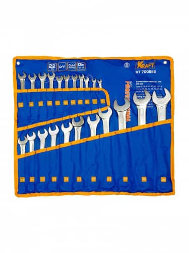 Купить Набор ключей KRAFT комбинированных 22 шт: 6-19,21,22,24,27,30,32 мм по низкой цене