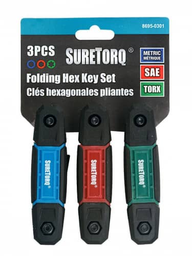 Купить Набор ключей SURETORQ универсальный складных шестигранных, 3 шт по низкой цене