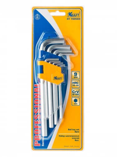 Купить Набор ключей KRAFT торцевых шестигранных Г-образных, 9 шт по низкой цене