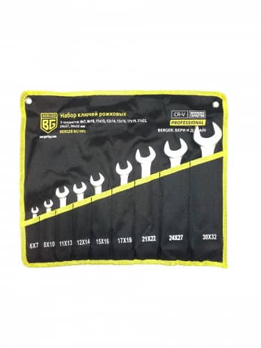 Купить Набор ключей Berger рожковых 9 шт BG1095 по низкой цене
