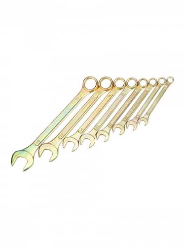 Купить Набор ключей Rexant гаечных комбинированных с желтым цинком, 8, 9, 10, 11, 13, 14, 17, 19 мм по низкой цене