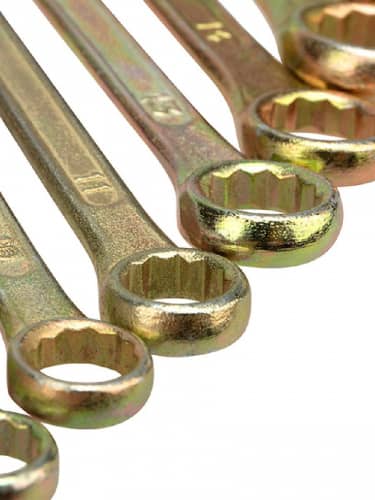 Купить Набор ключей Rexant гаечных комбинированных с желтым цинком, 8, 9, 10, 11, 13, 14, 17, 19 мм по низкой цене