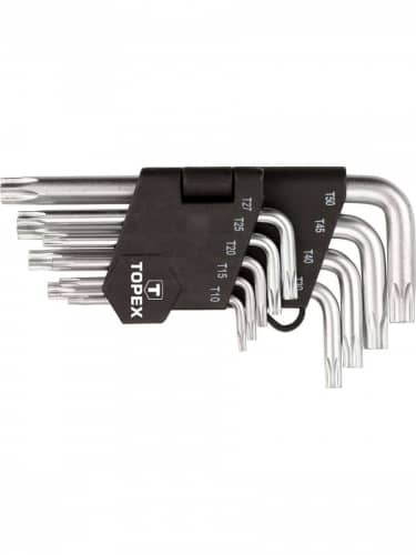 Купить Ключ TOPEX Torx T10-T50 CrV 9 шт по низкой цене