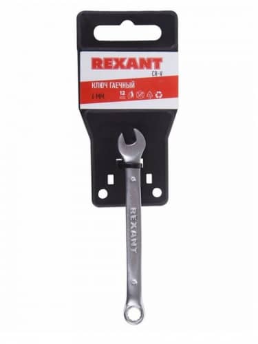 Купить Ключ Rexant комбинированный, для монтажа/демонтажа резьбовых соединений 12 граней 6 мм по низкой цене