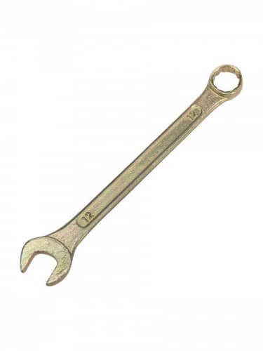 Купить Ключ Rexant комбинированный гаечный 12 мм для монтажа и демонтажа + защитное покрытие желтый цинк по низкой цене