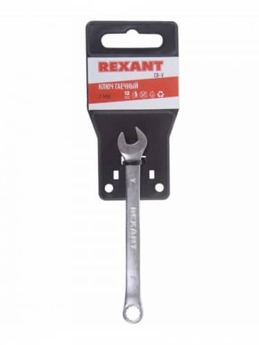 Купить Ключ Rexant комбинированный, для монтажа/демонтажа резьбовых соединений 12 граней 7 мм по низкой цене