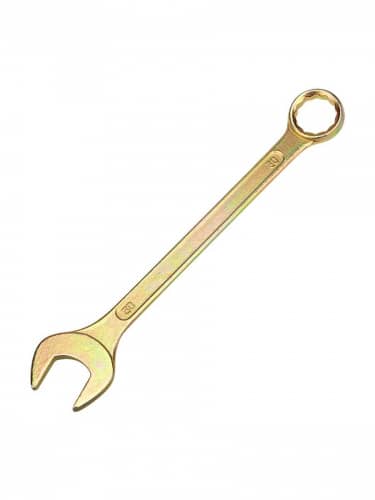 Купить Ключ Rexant комбинированный гаечный 30 мм для монтажа и демонтажа + защитное покрытие желтый цинк по низкой цене