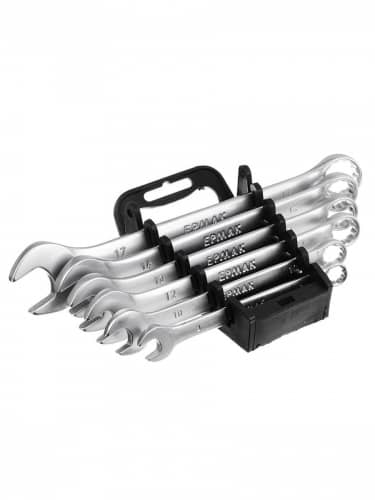 Купить Набор ключей Ермак рожково-накидных, матовые crv, пластик холдер, 6 шт 8-17 мм по низкой цене