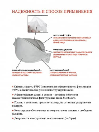Купить Респиратор НРЗ-1202 многоразовый, высокой степени защиты FFP2 NR D, не медицинский, аналог 3 М, 3 шт по низкой цене
