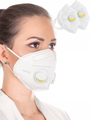 Купить Респиратор KN95 FFP 2 многоразовый, 2 клапана, 5 слоёв защиты, белый, 2 шт по низкой цене