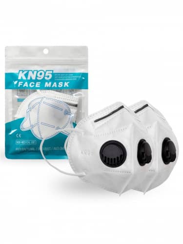 Купить Респиратор KN95 FFP 2 2 два клапана, многоразовый, 5 слоёв защиты, черный, 2 шт по низкой цене