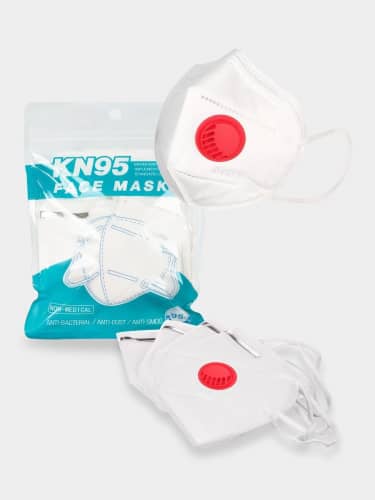 Купить Респиратор KN95 FFP 2 с красным клапаном, 5 слоёв защиты, 5 шт по низкой цене