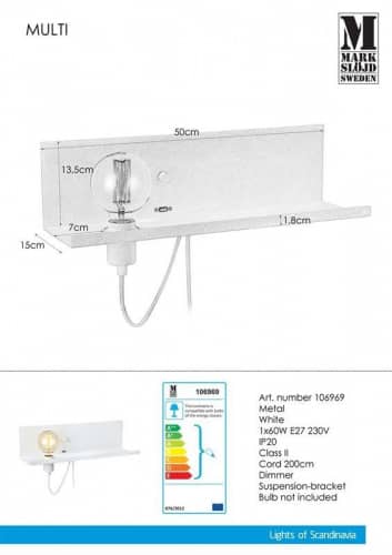 Купить Бра Markslojd Multi usb 106969 по низкой цене