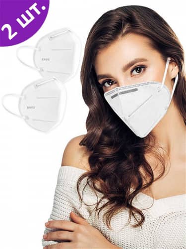 Купить Респиратор KN95 FFP2 пятислойный, без клапана, не медицинский, аналог 3 М, 2 шт по низкой цене