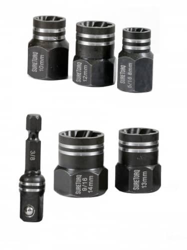 Купить Головка SURETORQ спиральная, торцевая, 3/8 дюйма с адаптером, для гайковерта, 5 шт по низкой цене