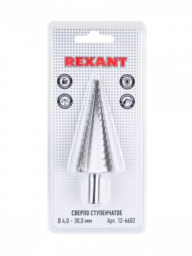 Купить Сверло Rexant ступенчатое по жести, из быстрорежущей инструментальной стали, 4-30 мм по низкой цене