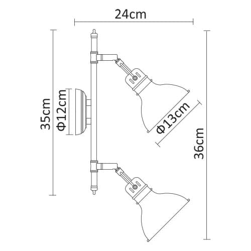 Купить Светильник Arte lamp настенный настенный A1102AP-2AB по низкой цене