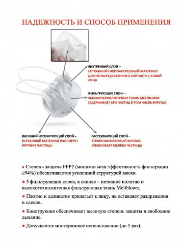 Купить Респиратор IVA Ива-П FFP2 NR D аналог 3 М, 1 шт по низкой цене