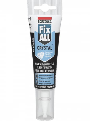 Купить Клей-герметик Soudal Fix All CRYSTAL гибридный в тюбике, кристально прозрачный 125 мл по низкой цене