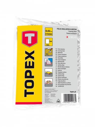 Купить Тент TOPEX LDPE малярный пленка укрывная, 0,02 мм, 4x5 м по низкой цене