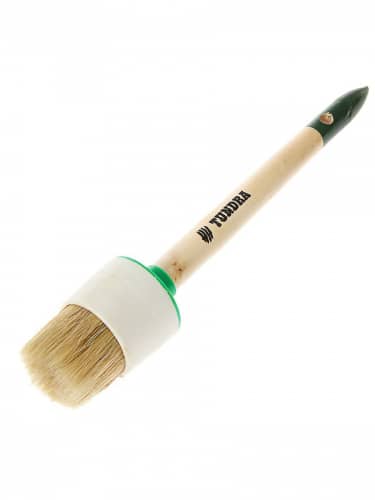 Купить Кисть TUNDRA basic круглая, натуральная щетина, деревянная ручка, №14, 50 мм по низкой цене