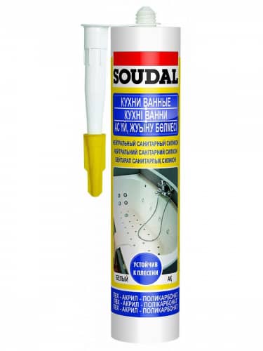 Купить Герметик Soudal нейтральный санитарный силикон белый 280 мл по низкой цене
