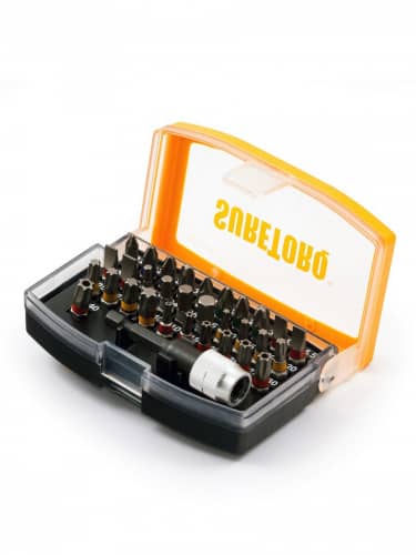 Купить Набор бит SURETORQ с цветовой маркировкой и быстросменным держателем в пластиковом боксе, 32 шт по низкой цене