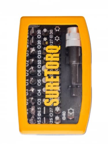 Купить Набор бит SURETORQ с цветовой маркировкой и быстросменным держателем в пластиковом боксе, 32 шт по низкой цене