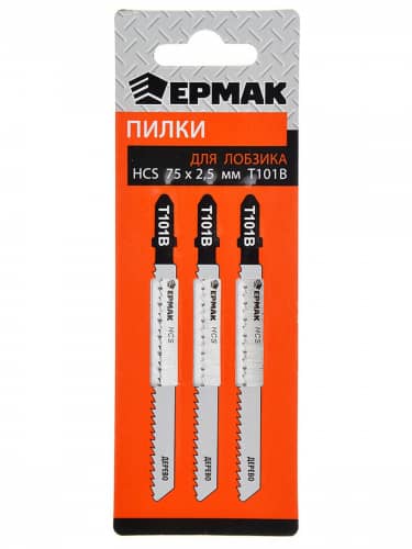 Купить Пилки Ермак для электронного лобзика hcs eu 75х2,5 мм, t-101в дерево, ламинат, 3 шт по низкой цене