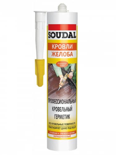 Купить Герметик Soudal профессиональный кровельный бесцветный 280 мл по низкой цене