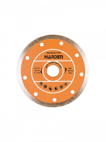 Купить Диск HARDEN алмазный отрезной сплошной, 125х22,2 мм, влажная резка по низкой цене