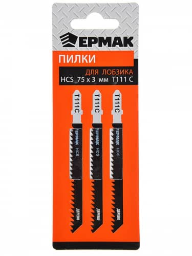 Купить Пилки Ермак для электронного лобзика hcs eu 75х3 мм, t-111c дерево, 3 шт по низкой цене