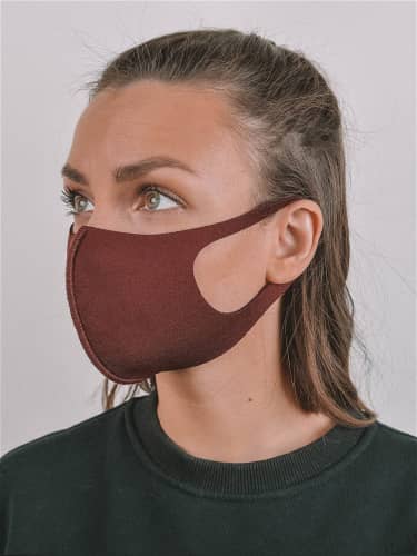 Купить Маска NO NAME неопреновая, для лица, защитная, не медицинская, многоразовая, цвет бордо по низкой цене