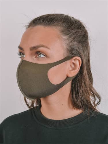 Купить Маска NO NAME неопреновая, для лица, защитная, не медицинская, многоразовая, цвет хаки по низкой цене