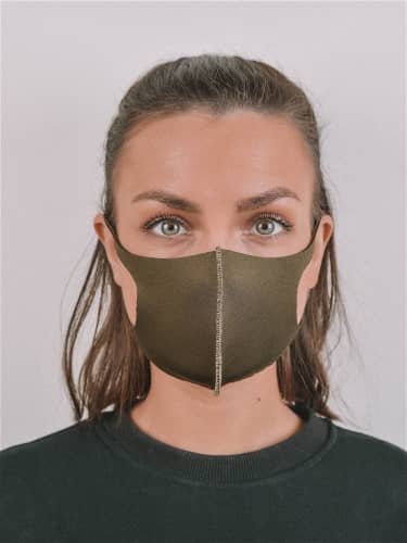 Купить Маска NO NAME неопреновая, для лица, защитная, не медицинская, многоразовая, цвет хаки по низкой цене